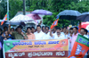 BJP stages protest demanding  Minister Georges resignation